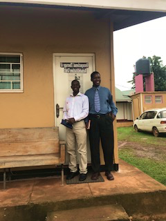 (l. to r.) Kalanda Emmanuel and Odoch Richard at Mulago Hospital